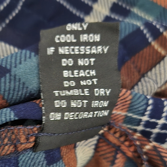 Maeve Sheer Plaid Long Sleeve Button Up Blouse Blue Orange Cream Red Size XS - Picture 10 of 12